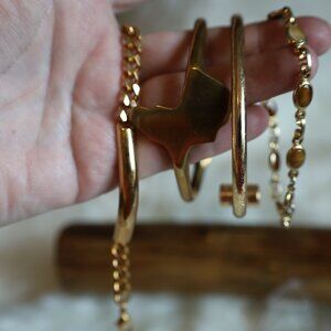 Lot 4 Brass/Gold Tone Bracelets